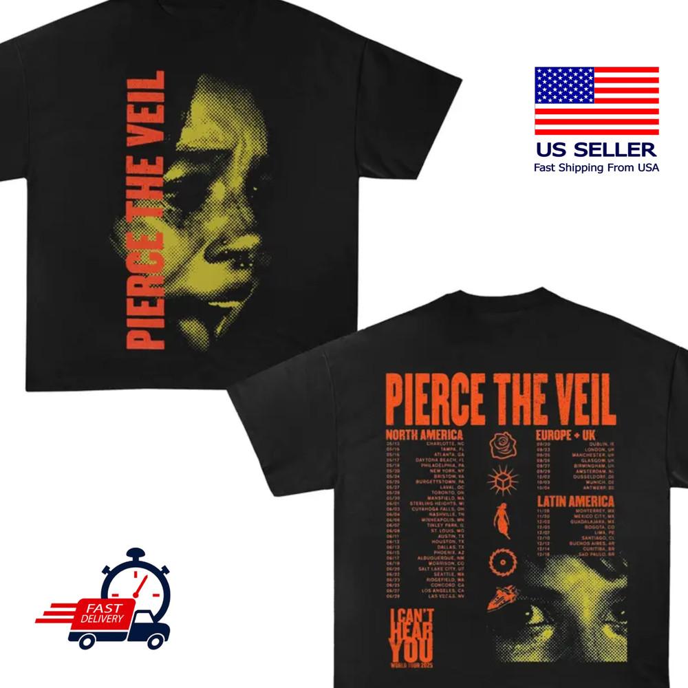 Pierce The Veil I Can't Hear You Tour 2025 Shirt, Pierce The Veil Concert 2025 Unisex T-Shirt