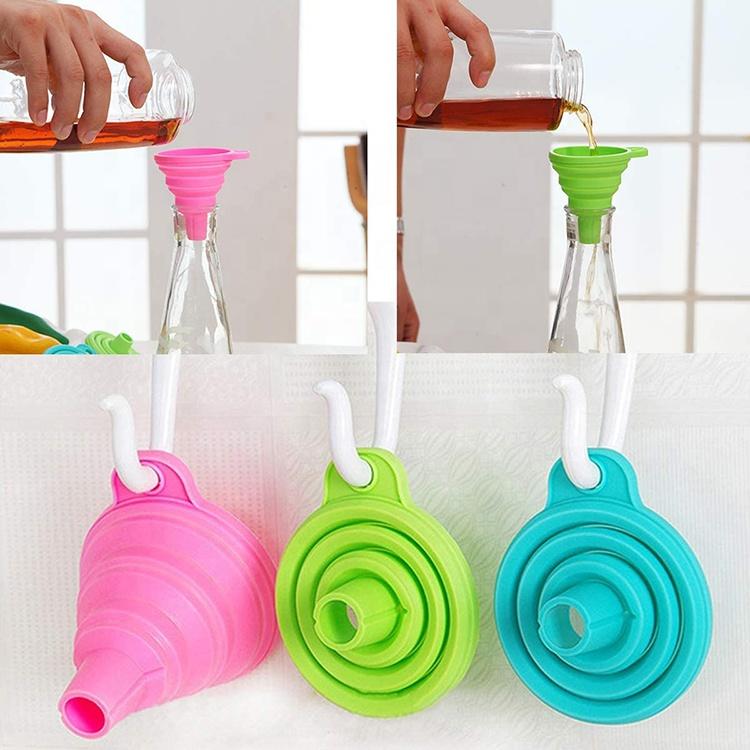 Foldable Car Engine Funnel Silicone Liquid Funnel Washer Fluid Change Portable Auto Engine Oil Change Funnel Car Accessories