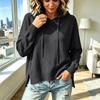 Suéter de Punto con Capucha para Mujer Otoño Invierno Manga Larga Pulóver Top para Uso Casual
