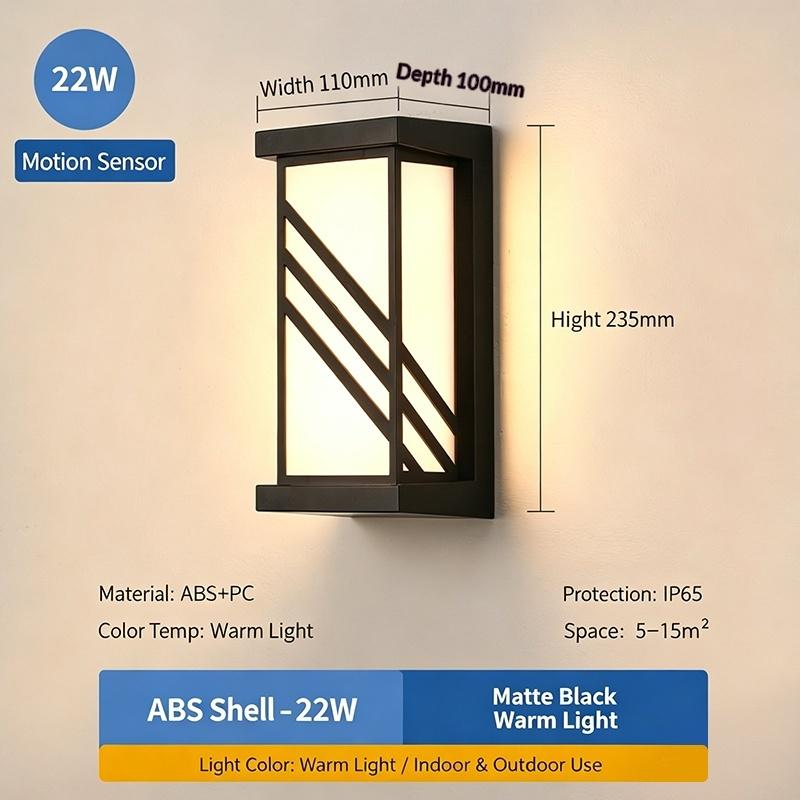 Led Outdoor Wall Light Waterproof Ip65 Motion Sensor Led Outdoor Lighting Porch Lights Balcony Garden Lights Outdoor Wall Lamp