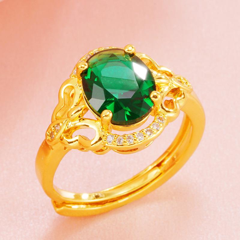 

Кольцо с микроинкрустацией цветного циркония с перекрестными границами — открытый дизайн, вьетнамское песочное золото, покрытие 24-каратным золотом, европейская и американская мода. Open Adjustable