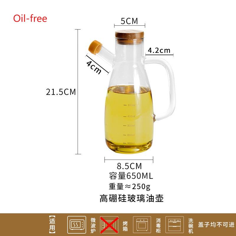 Nordic-style High Borosilicate Glass Oil Pot, Graduated Seasoning Bottle for The Kitchen, Household Leak-proof Bottle Tools