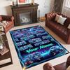 Fire Truck Theme Crystal Velvet Rug Personalized Custom Name Text Soft Floor Mat Home Decor