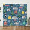 Curtains Christmas Illustration 3D Digital Printing Blackout Curtain Perforated Bedroom Living Room