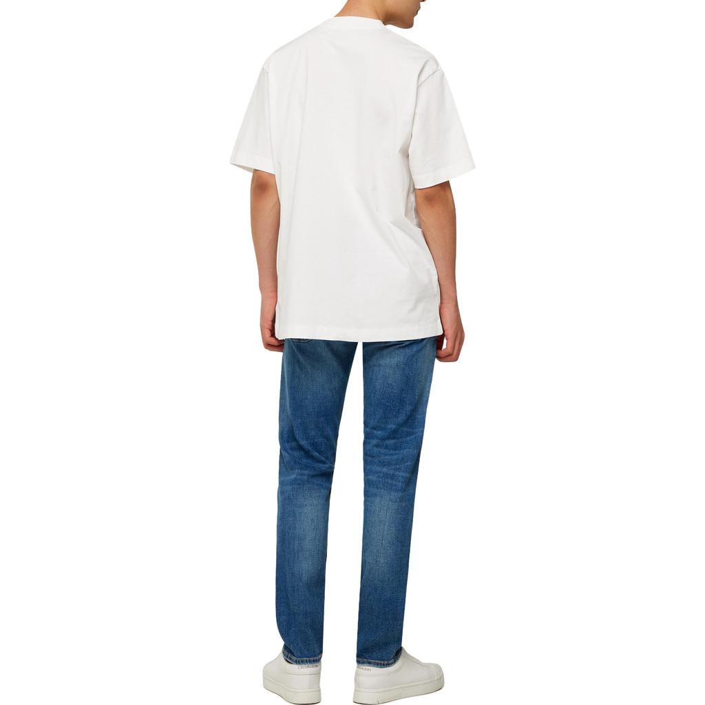 Calvin Klein Loose Round Neck Printed Short Sleeve T-Shirt Men Tops Bright-White J322868-YAF
