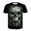 2025 new men's horror skull Halloween print breathable and comfortable round neck T-shirt outdoor party casual top