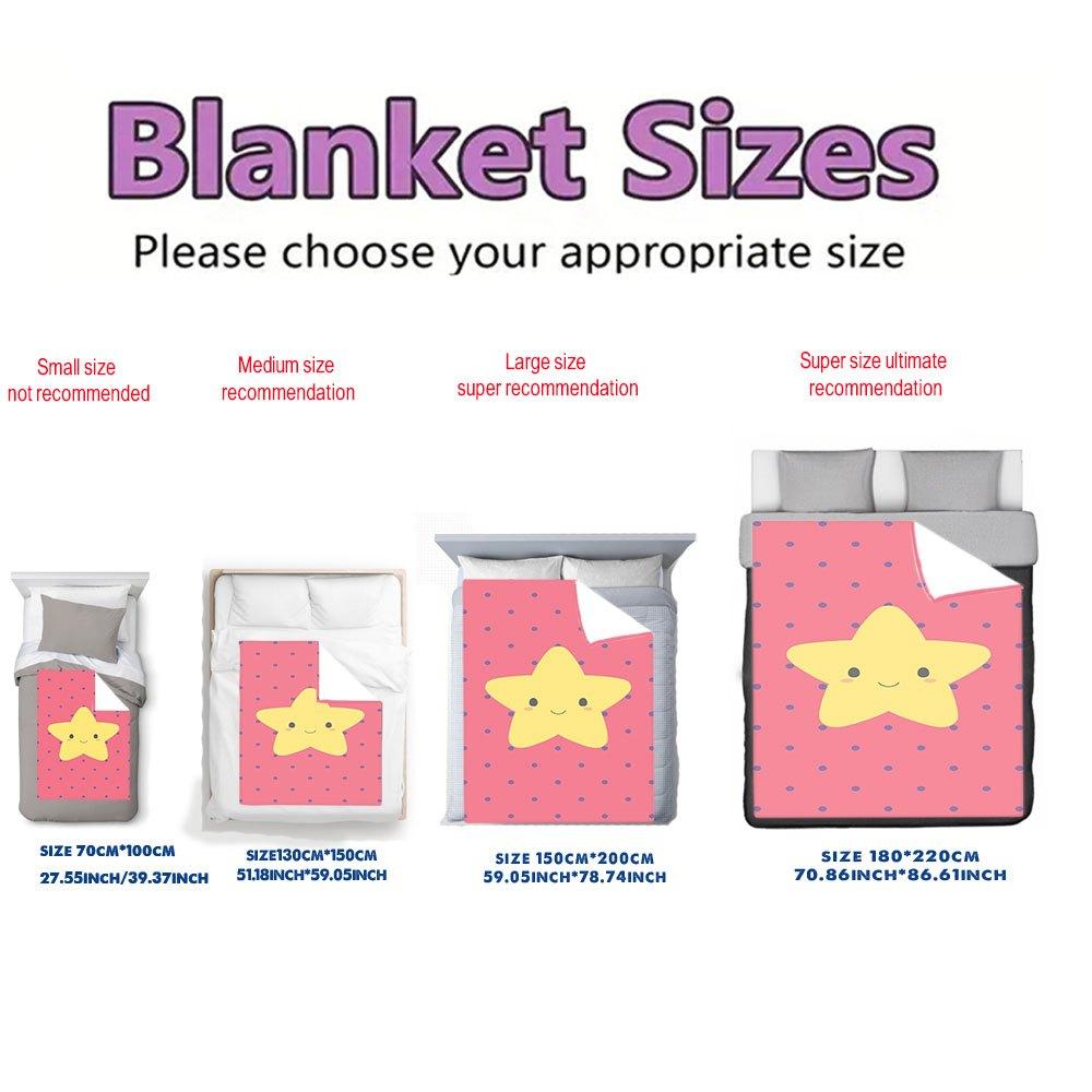 Star Pattern Flannel Throw Blanket Soft Cozy Fleece for Home Office Sofa and Car All Season Fun Gift 150x200cm