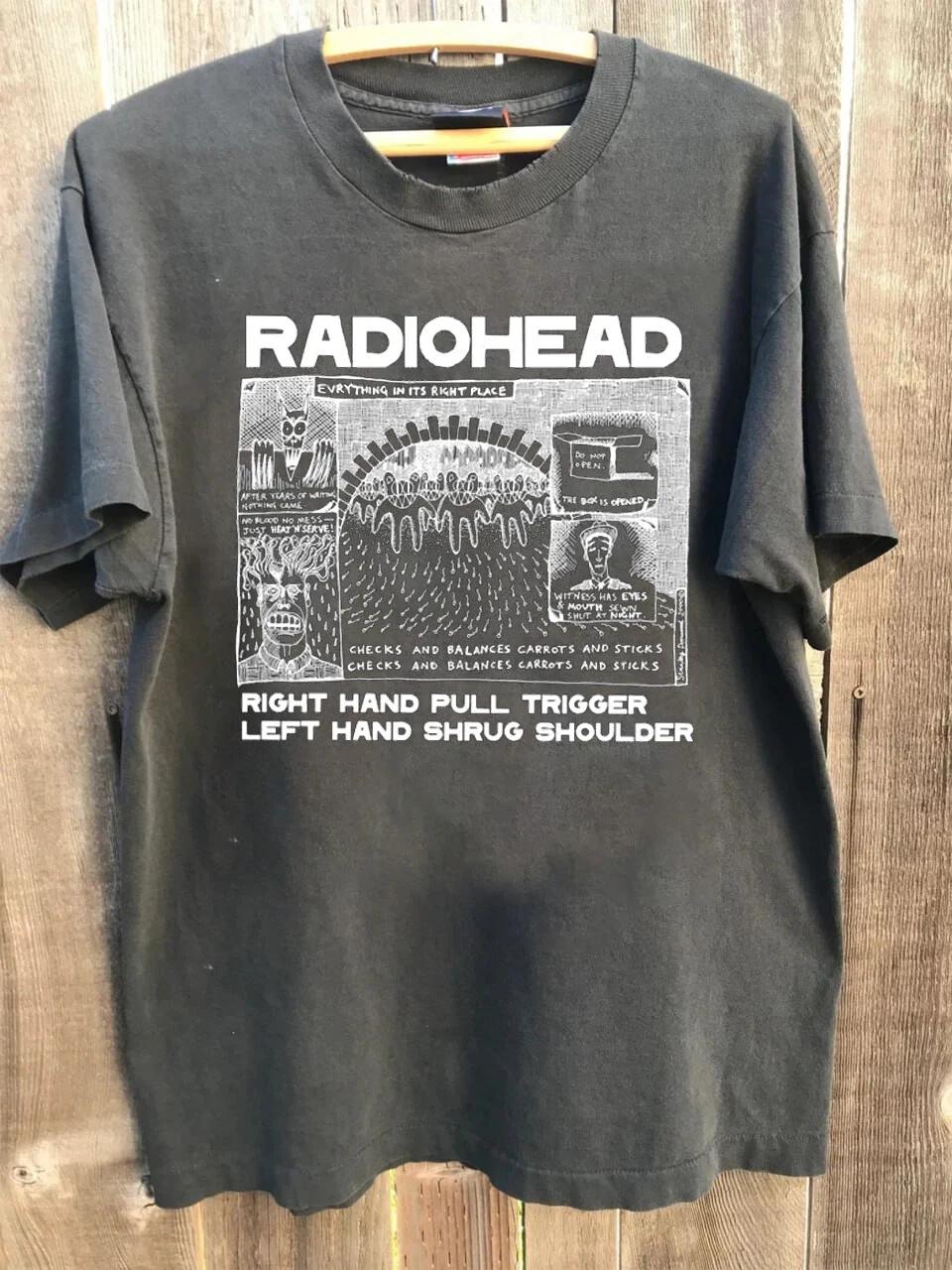 Radiohead band 90s Graphic short sleeve Unisex T shirt Men Women Vintage T Shirt Men T Shirt S