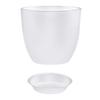 Flower Pot with Saucer Plastic Plant Pot with Drainage Holes Modern Decorative Planter