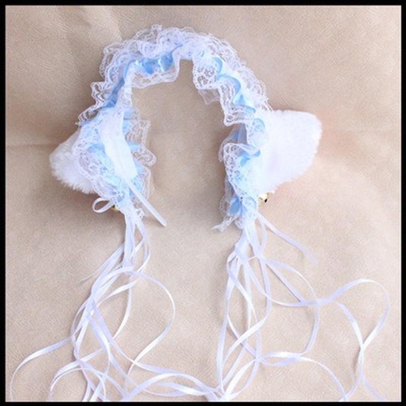 Japanische Mädchen Spitze Glocke Katze Ohr Hoop Lolita Maid Stirnband Nette Anime Cosplay Lolita Haar Zubehör