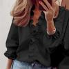 Women Long Sleeve Ruffled Collar Casual Blouse For Summer
