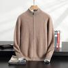 Winter Thickened Stand-up Neck Cashmere Cardigan Semi-turtleneck Cashmere Shirt Zipper Jacket Air Layer Top
