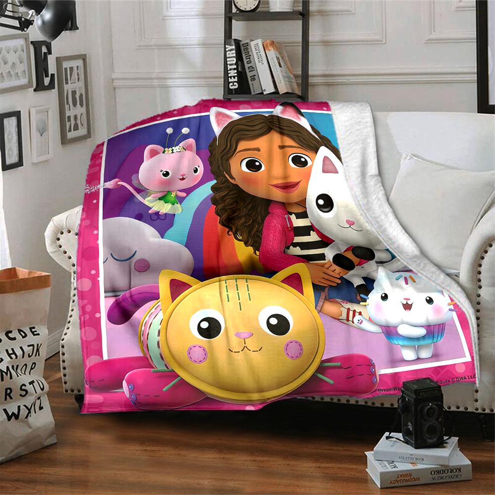 1Pc Kitty Friends Adventure Blanket Soft And Comfortable Casual Warm Camping Travel Christmas Halloween Xmas Gift M928362