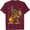 Bigfoot Turkey Pumpkin Tee Funny Thanksgiving Desig Unisex T-Shirt
