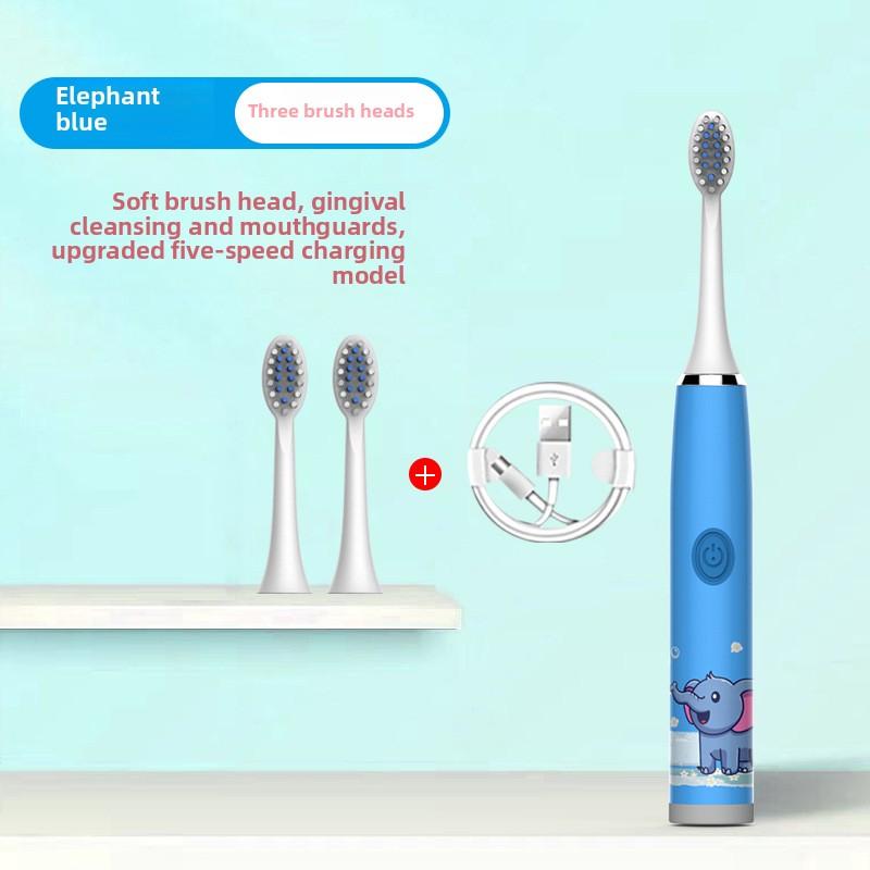Children's Electric Toothbrush Cartoon Soft Hair IP7 Waterproof Sonic Automatic Ten Thousand Hair Brush U-shaped Toothbrush