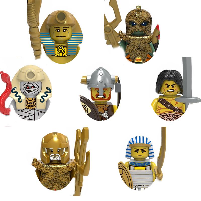 Medieval Military War Soldier Doll Building Block Spartan Soldier Crusader Roman Knight Weapon Sword Helmet Children's Toy Gifts