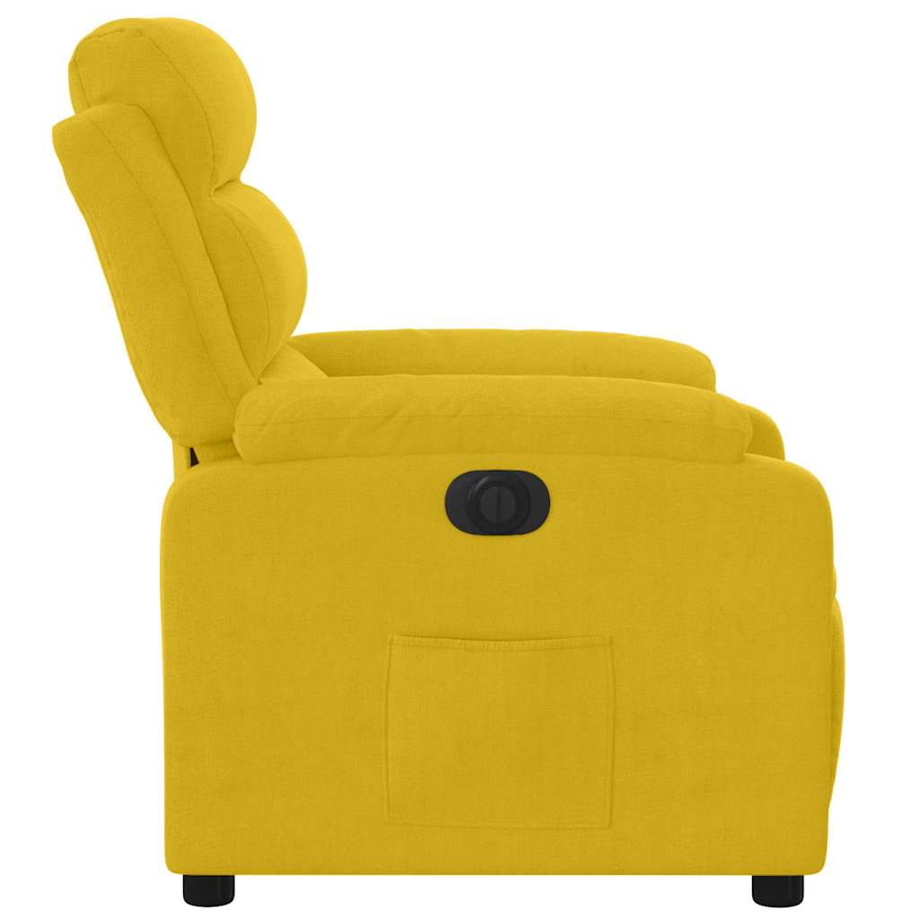 Electric Recliner Chair Yellow Velvet