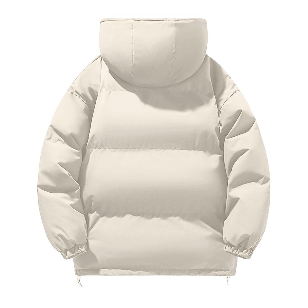 Men's Oversized Casual Down Jacket With Long Sleeves And Hood