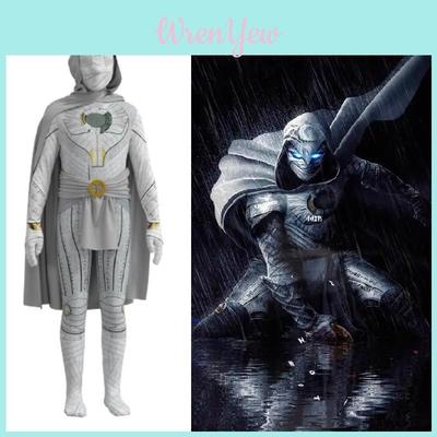 Moon Knight Costume For Adults Kids Marvel Movie Cosplay Jumpsuit With Cape For Role Play