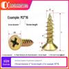 Color-Plated Countersunk Self-Tapping Screws: M3-M5 Galvanized Fiberboard Wood Nails for Walls & Panels
