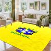Brazil national football team Design Crystal Velvet Rug Soft Decorative Mat for Bedroom Entrance