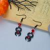 Gothic Punk Black Spider Charm Earrings For Women Red Crystal Beads Insect Long Tassel Drop Earring Cosplay Costume Jewelry Gift