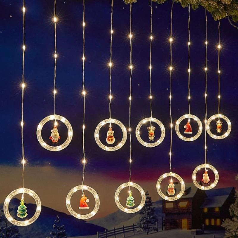 USB Powered LED Christmas String Lights with 8 Lighting Modes Santa Star Fairy Lights for Xmas Tree Window Party & Indoor Decor