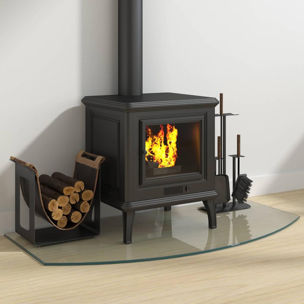 Fireplace Glass Plate Transparent 100 x 50 cm Glass
