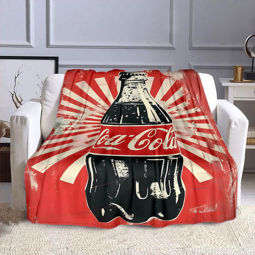 Classic Coca-Cola Bottle Art Patterned flannel blanket perfect for the bedroom living room, sofa, or a little nap