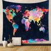 Boho Chic Wall Tapestry With Moon Phase Floral Starry Sky Design Bedroom Yoga Studio Decor