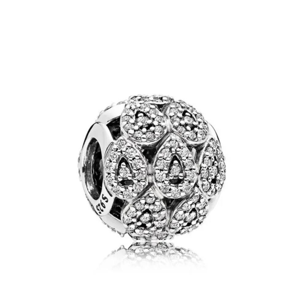 925 Silver Bow Globe Snowflake Charm Pendant DIY Jewelry Gift For Women Fashion Bracelet Accessories