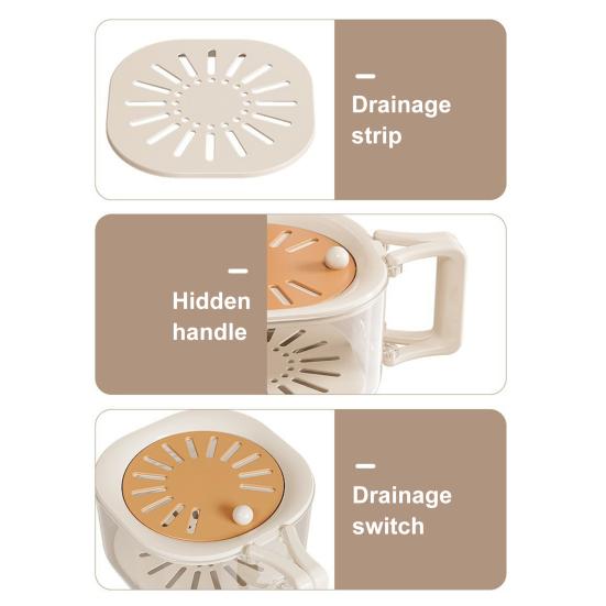 Drain Basket with Detachable Design Transparent Visible Stackable Multifunctional Drain Box Hollow Net Tray