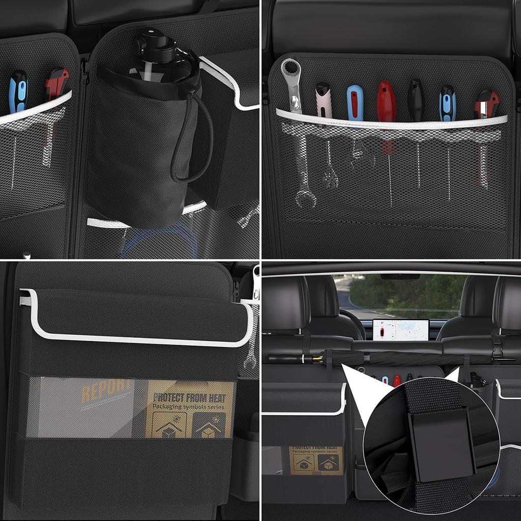 Back Seat Trunk Organizer Hanging Car Organizer Trunk Foldable Cargo Storage with 7 Large Pockets