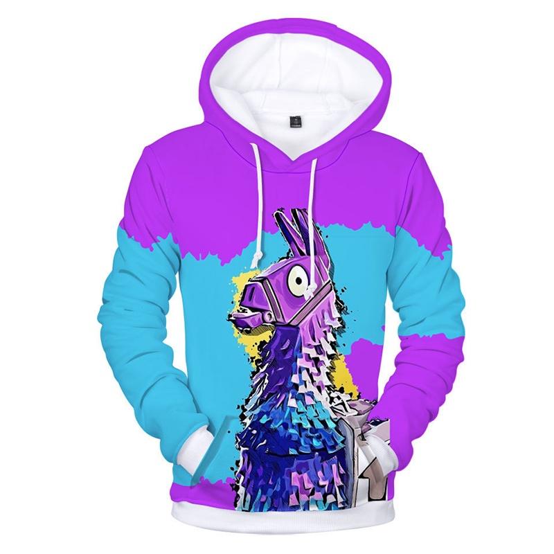 Fortnite Battle 3d Printed Hoodie Jacket Sweatshirt Spandex Material Round Neck Hip Hop Style