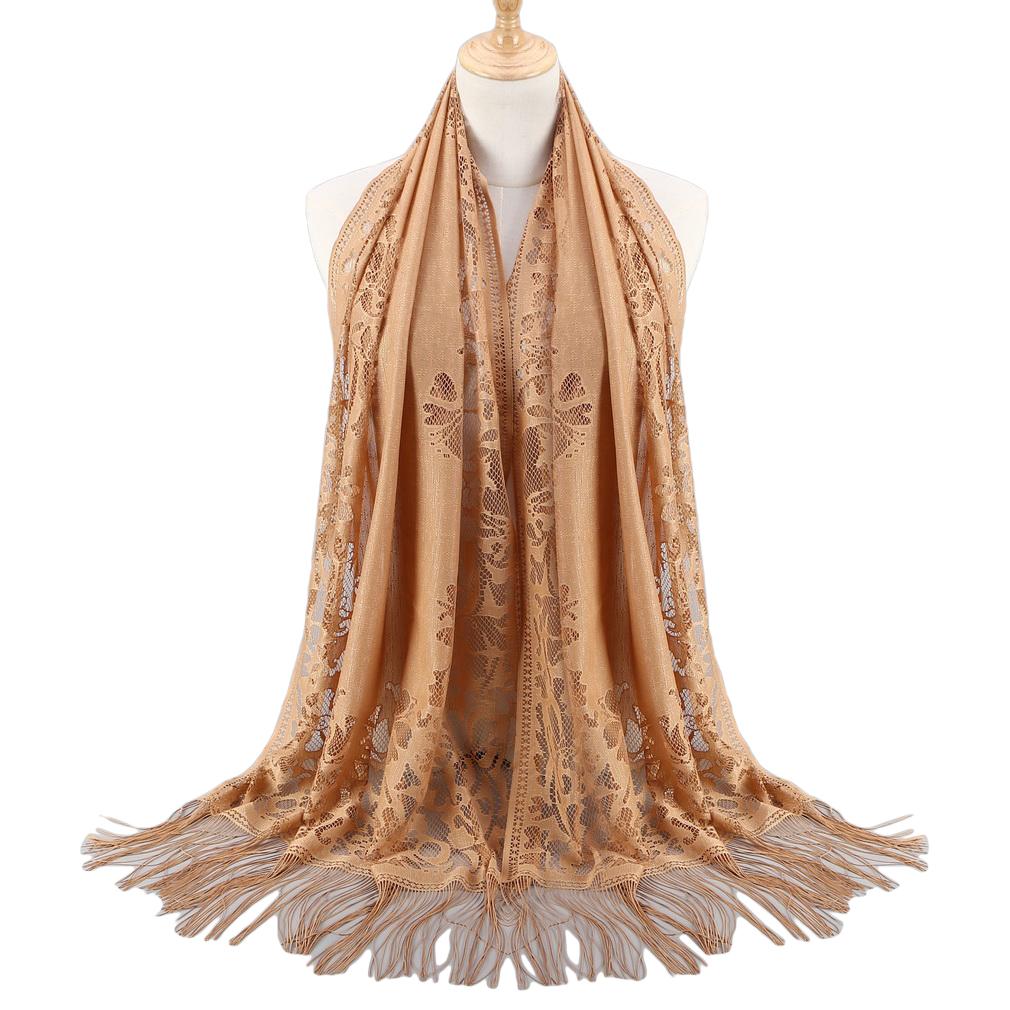 60x170cm Lace Fringe Hijab, Headscarf Shawl for Women