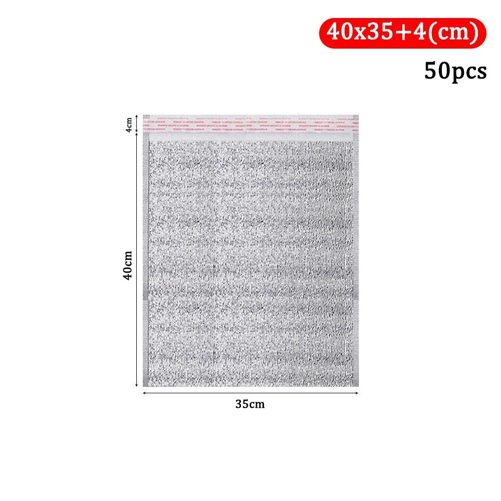 50Pcs/Pack Ice Cold Warm Aluminum Foil Bag Food Thermal Drink Storage Insulation Bag Delivery Carrier with Closure Cooler Bag
