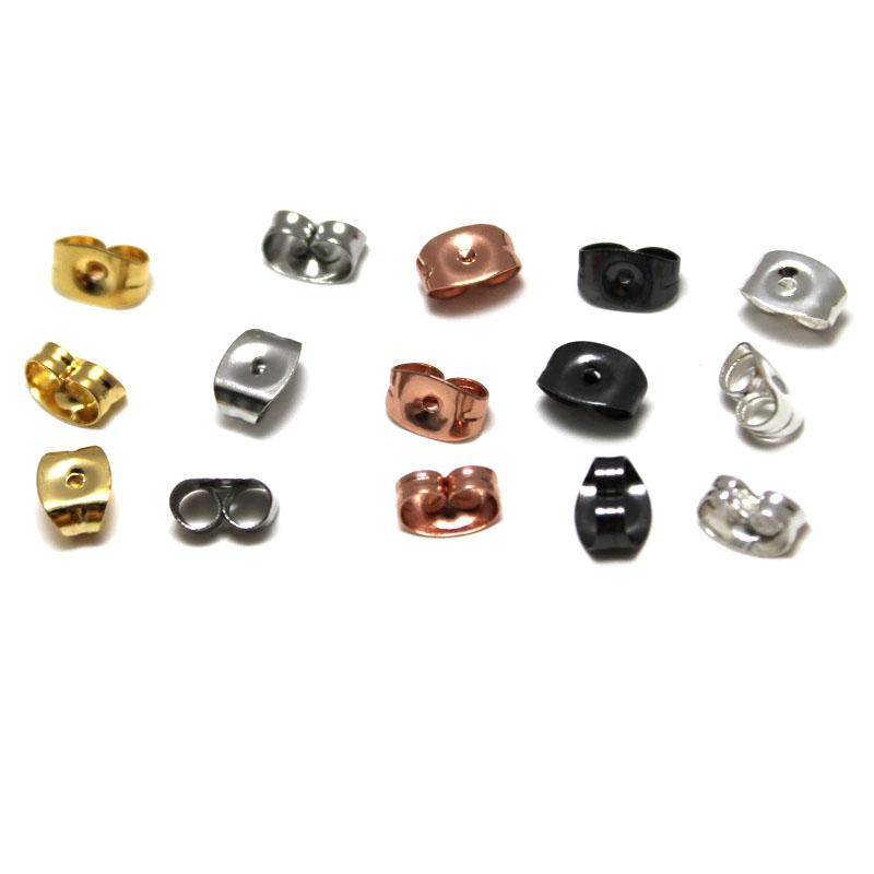 100pcs/lot 5mm 6mm Stainless Steel Earring Backs Stoppers Ear Plugs for Stud Earrings Jewelry Making DIY Earring Accessories