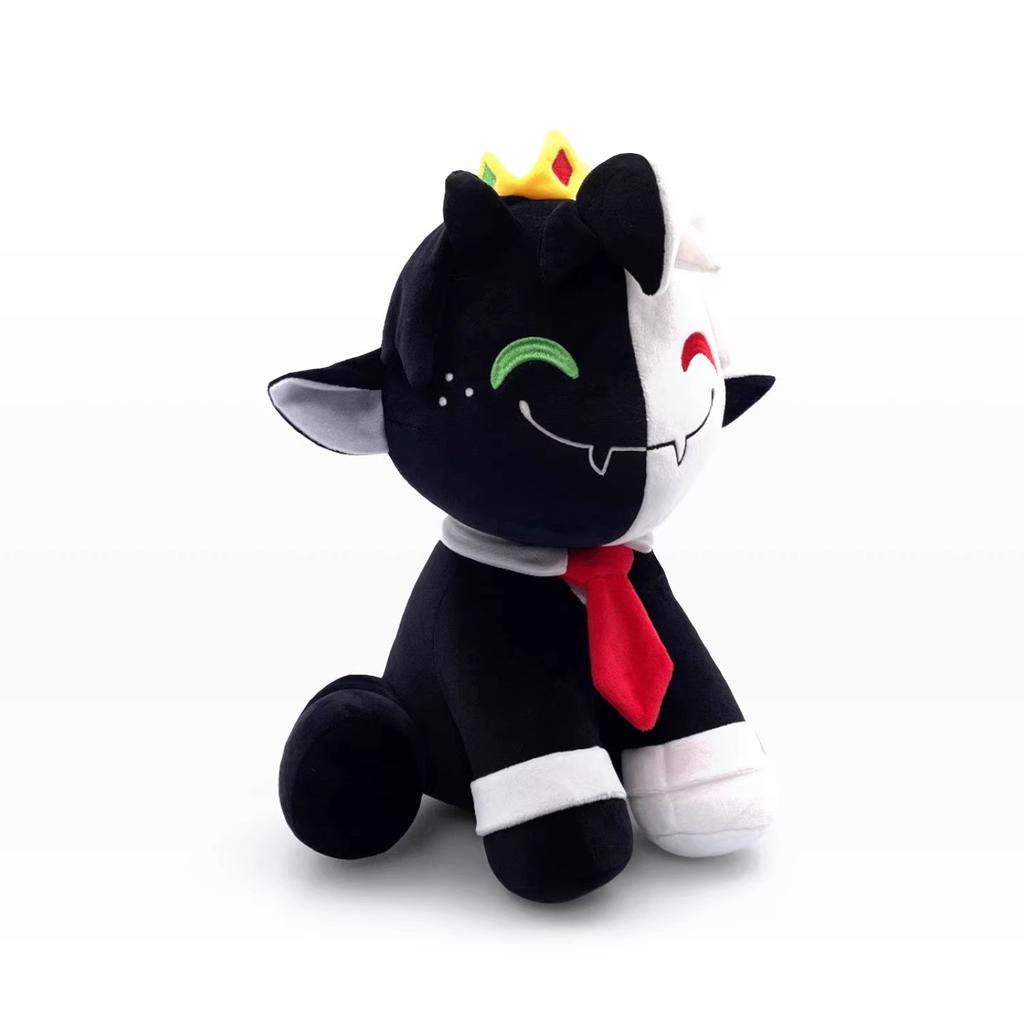 Black and White Sheep Ranboo Sit Plush Doll, Cute Cartoon Stuffed Figure Collectible Toy