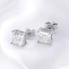 Smyoue Princess Cut 0.4-5CT Moissanite Stud Earrings for Women Men VVS Simulated Diamond Ear Studs 925 Silver Jewelry