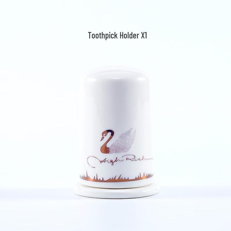 Ceramic Gold Rim Toothpick Holder