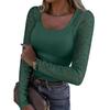 Women's Fashion Solid-Colour Casual Loose-Fit Lace Top: Flattering, Slimming And Figure-Hugging