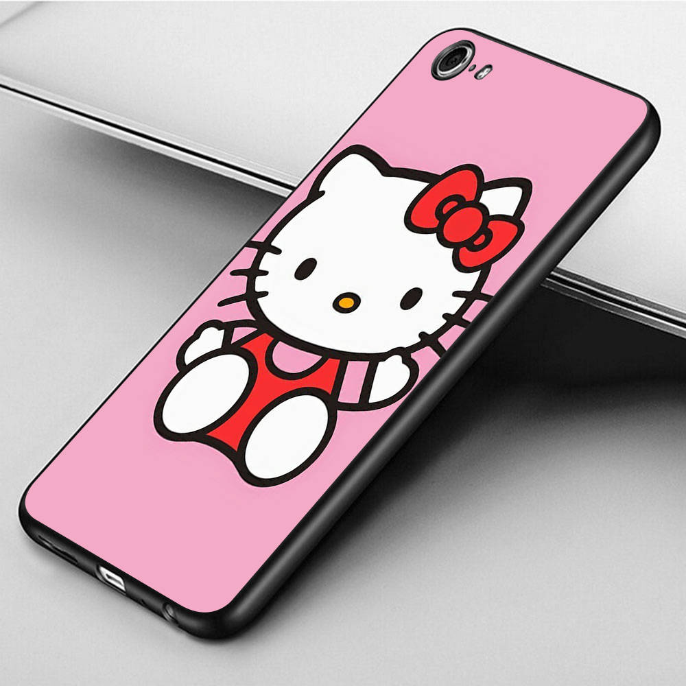 KT70 Hello Kitty Case for Xiaomi Poco X6 X4 M5 M6 F5 F6 C65 C55 C50 C51 C40 Redmi Note 7 8 14C A3X 13C 12C 11 10A 9C Pro Black Sofe Cover