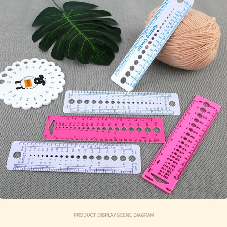 Knitting Needle Ruler Gauge Ruler Sewing Tools for Sewing Needle
