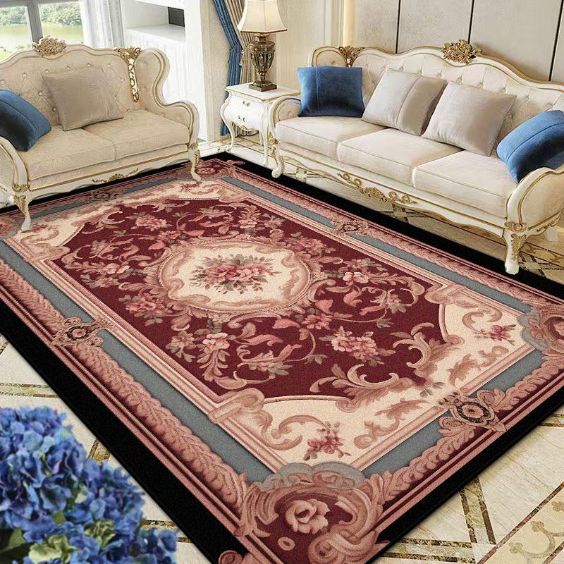 European Style Carpet Luxury Bedroom Decoration Flannel Customizable Rugs for Living Room Soft Fluffy Lounge Floor Mat Office