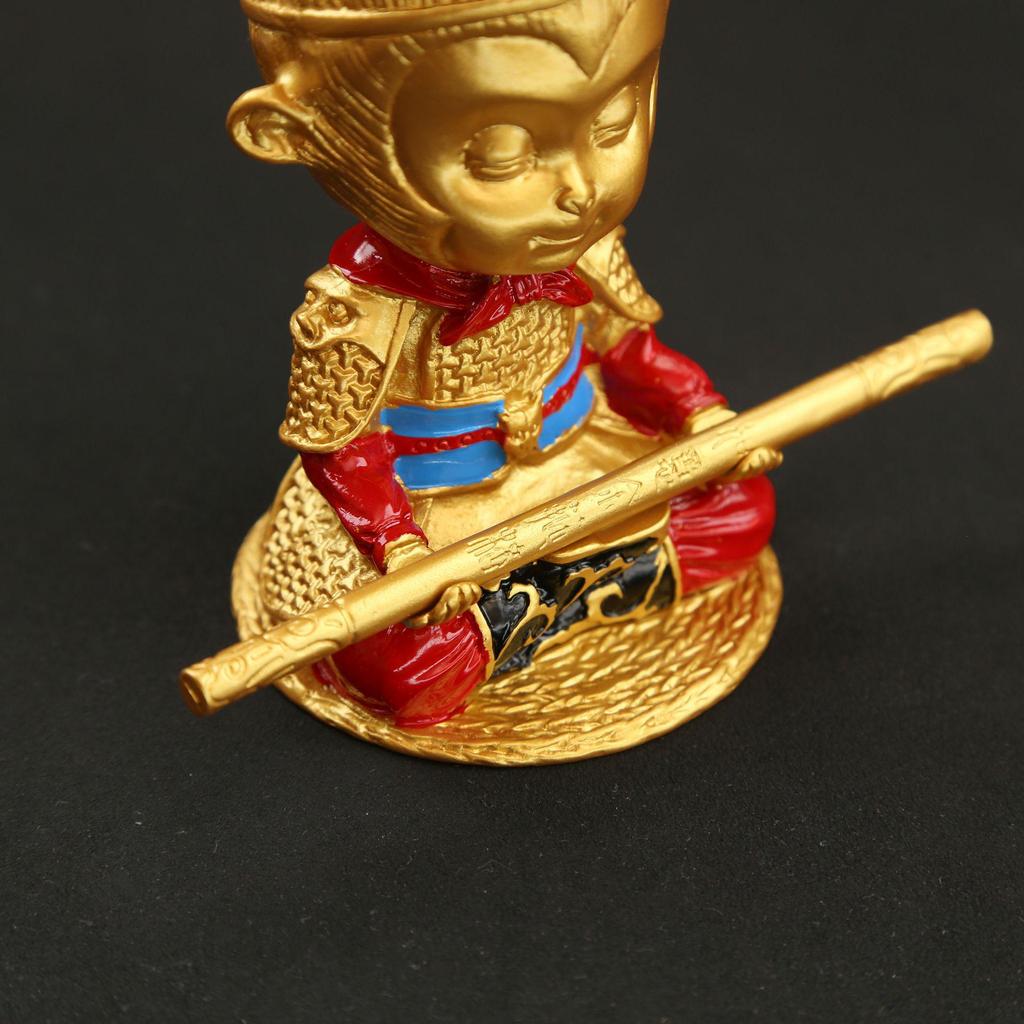 Black Goku Great Sage Car Ornament - Creative Painted Metal Craft for Table or Entrance Decor.
