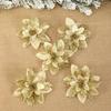 Christmas Glitter Flowers Fake Flower Christmas Tree Decorations for Home Pendant Ornaments Navidad New Year 2027 Gift