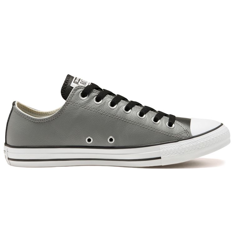 Converse Chuck Taylor All Star Synthetic Leather Non-Slip Durable Low-Top Skate Shoes Unisex Sneaker Silver Gray 168542C