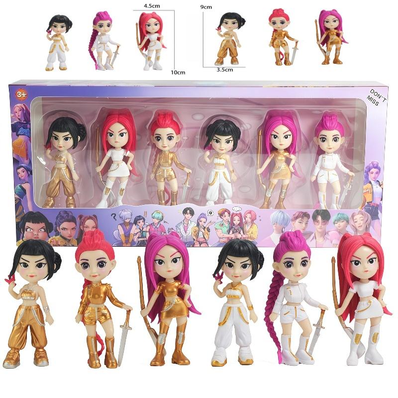 Kpop Demon Hunter Group Rumi Mira Zoe Pvc Doll Figure Toy Collectible Statue Model Desk Ornament Decorative Figurine For Gift