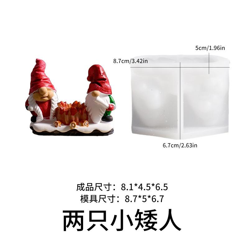 

1Pc Gnome Fireplace Candle Holder Mold Silicone Resin Casting Mold with Gnome Design Perfect for Christmas Crafts Handmade Gifts