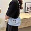 2024 Women's Solid Color Bow Underarm Bag - Fashionable Dumpling Style